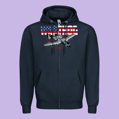 Military Airplane A-10 Warthog American Flag Zipper Hoodie Designed By Studioelite
