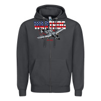 Smoke Military Airplane A-10 Warthog American Flag Zipper Hoodie - StudioElite