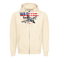 Sandshell Military Airplane A-10 Warthog American Flag Zipper Hoodie - StudioElite