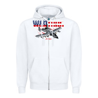 White Military Airplane A-10 Warthog American Flag Zipper Hoodie - StudioElite