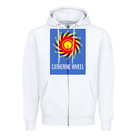 White The Essential Design-(Catherine-Wheel) Zipper Hoodie - StudioElite