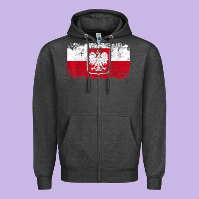 Poland Polska Flag Vintage  Men Women Kids  Poland T Shirt Zipper Hoodie Designed By Studioelite