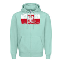 Seafoam poland polska flag vintage  men women kids  poland t shirt Zipper Hoodie - StudioElite