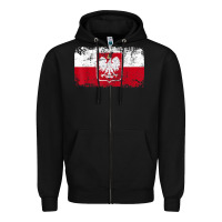 Black poland polska flag vintage  men women kids  poland t shirt Zipper Hoodie - StudioElite