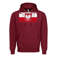 Burgundy poland polska flag vintage  men women kids  poland t shirt Zipper Hoodie - StudioElite