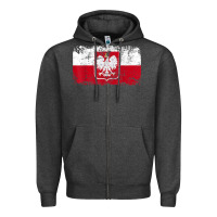 Charcoal Heather poland polska flag vintage  men women kids  poland t shirt Zipper Hoodie - StudioElite