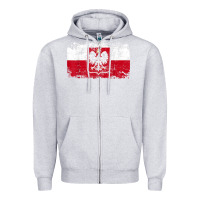 Heather Grey poland polska flag vintage  men women kids  poland t shirt Zipper Hoodie - StudioElite