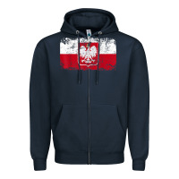 Navy poland polska flag vintage  men women kids  poland t shirt Zipper Hoodie - StudioElite