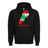 Black Lebanon Flag Cedar Tree Beirut Lebanese Arabic Arab Islam Zipper Hoodie - StudioElite