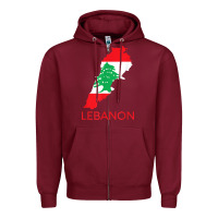 Burgundy Lebanon Flag Cedar Tree Beirut Lebanese Arabic Arab Islam Zipper Hoodie - StudioElite