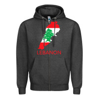 Charcoal Heather Lebanon Flag Cedar Tree Beirut Lebanese Arabic Arab Islam Zipper Hoodie - StudioElite