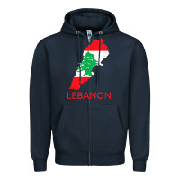 Navy Lebanon Flag Cedar Tree Beirut Lebanese Arabic Arab Islam Zipper Hoodie - StudioElite