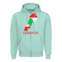 Seafoam Lebanon Flag Cedar Tree Beirut Lebanese Arabic Arab Islam Zipper Hoodie - StudioElite
