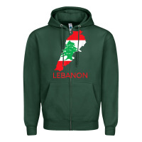 Sports Green Lebanon Flag Cedar Tree Beirut Lebanese Arabic Arab Islam Zipper Hoodie - StudioElite