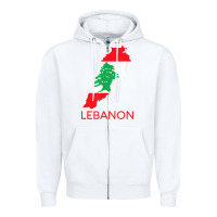 White Lebanon Flag Cedar Tree Beirut Lebanese Arabic Arab Islam Zipper Hoodie - StudioElite
