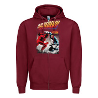 Burgundy dare devil Zipper Hoodie - StudioElite