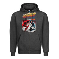 Charcoal Heather dare devil Zipper Hoodie - StudioElite