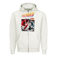 Oatmeal Heather dare devil Zipper Hoodie - StudioElite
