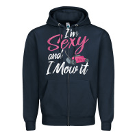 Navy i'm sexy and i mow it funny mow pun tank top Zipper Hoodie - StudioElite