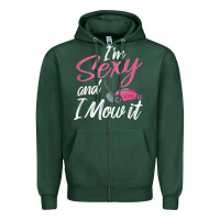 Sports Green i'm sexy and i mow it funny mow pun tank top Zipper Hoodie - StudioElite