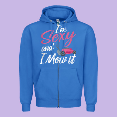 I'm Sexy And I Mow It Funny Mow Pun Tank Top Zipper Hoodie Designed By Studioelite