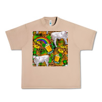 Burro St. Patricks Cow With Rainbow And Beer Seamless Urban Heavy Tee - FaDigitalArtStudio
