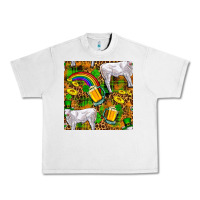 Lunar Rock St. Patricks Cow With Rainbow And Beer Seamless Urban Heavy Tee - FaDigitalArtStudio