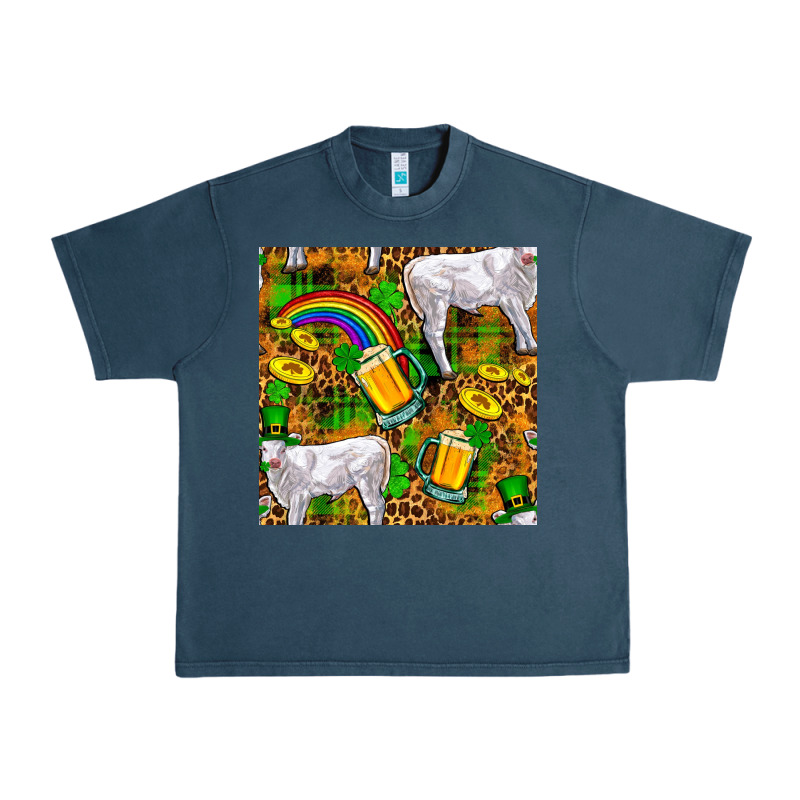 St. Patricks Cow With Rainbow And Beer Seamless Urban Heavy Tee by FaDigitalArtStudio | Teevron