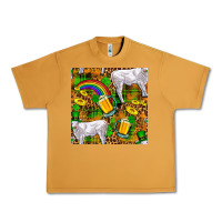 Peanut Butter St. Patricks Cow With Rainbow And Beer Seamless Urban Heavy Tee - FaDigitalArtStudio