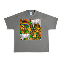 Tornado St. Patricks Cow With Rainbow And Beer Seamless Urban Heavy Tee - FaDigitalArtStudio