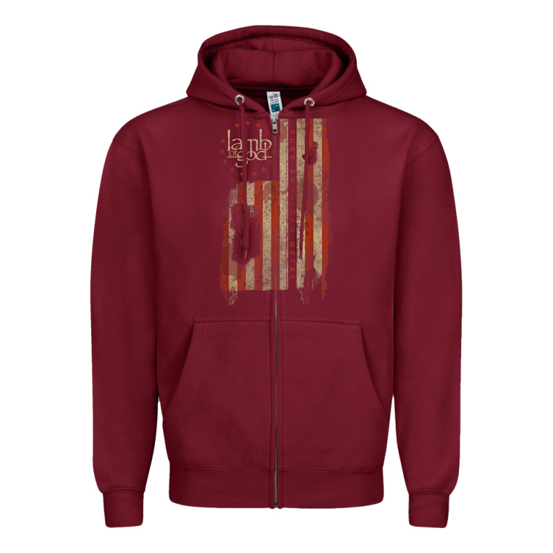 Lamb Of God, Pure American Metal Flag Zipper Hoodie by StudioElite | Teevron