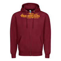 Burgundy Hammerjacks 70S Zipper Hoodie - StudioElite