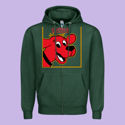 Clifford The Big Red Dog Zipper Hoodie Designed By Studioelite