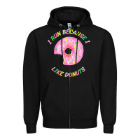Black i run because i like donuts Zipper Hoodie - StudioElite