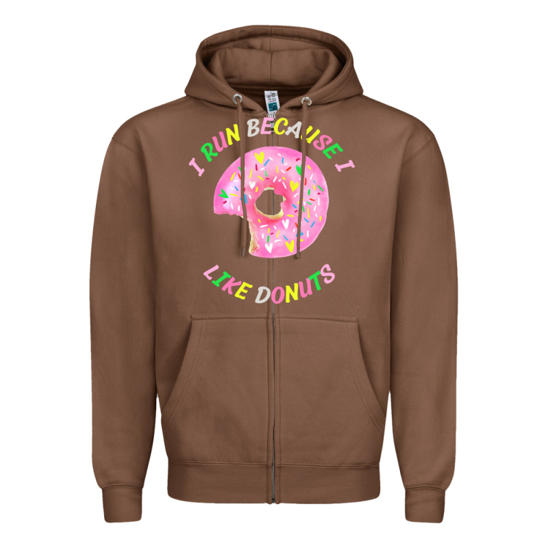 I Run Because I Like Donuts Zipper Hoodie by StudioElite | Teevron