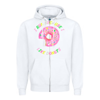 White i run because i like donuts Zipper Hoodie - StudioElite