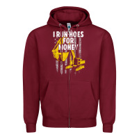 Burgundy heavy equipment operator i run hoes for money usa flag t shirt Zipper Hoodie - StudioElite
