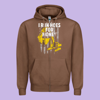 Heavy Equipment Operator I Run Hoes For Money Usa Flag T Shirt Zipper Hoodie Designed By Studioelite