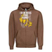 Chestnut heavy equipment operator i run hoes for money usa flag t shirt Zipper Hoodie - StudioElite
