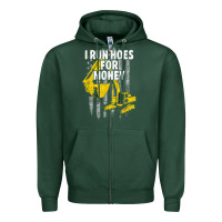 Sports Green heavy equipment operator i run hoes for money usa flag t shirt Zipper Hoodie - StudioElite