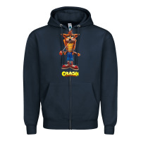 Navy Crash Bandicoot  Yo Yo Zipper Hoodie - StudioElite