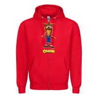Red Crash Bandicoot  Yo Yo Zipper Hoodie - StudioElite