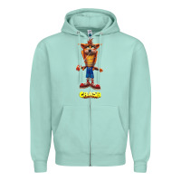 Seafoam Crash Bandicoot  Yo Yo Zipper Hoodie - StudioElite