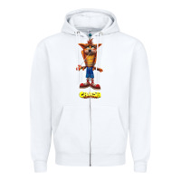 White Crash Bandicoot  Yo Yo Zipper Hoodie - StudioElite