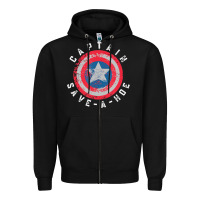 Black Captain Save-A-Hoe Vintage Funny Retro Zipper Hoodie - StudioElite