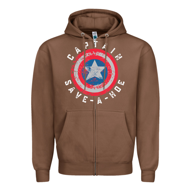 Captain Save-a-hoe Vintage Funny Retro Zipper Hoodie by StudioElite | Teevron