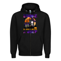 Black my broom broke so now i drive a j.e.e.p witch halloween t shirt Zipper Hoodie - StudioElite