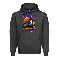 Charcoal Heather my broom broke so now i drive a j.e.e.p witch halloween t shirt Zipper Hoodie - StudioElite