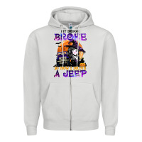 Dove Grey my broom broke so now i drive a j.e.e.p witch halloween t shirt Zipper Hoodie - StudioElite