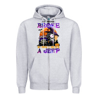 Heather Grey my broom broke so now i drive a j.e.e.p witch halloween t shirt Zipper Hoodie - StudioElite